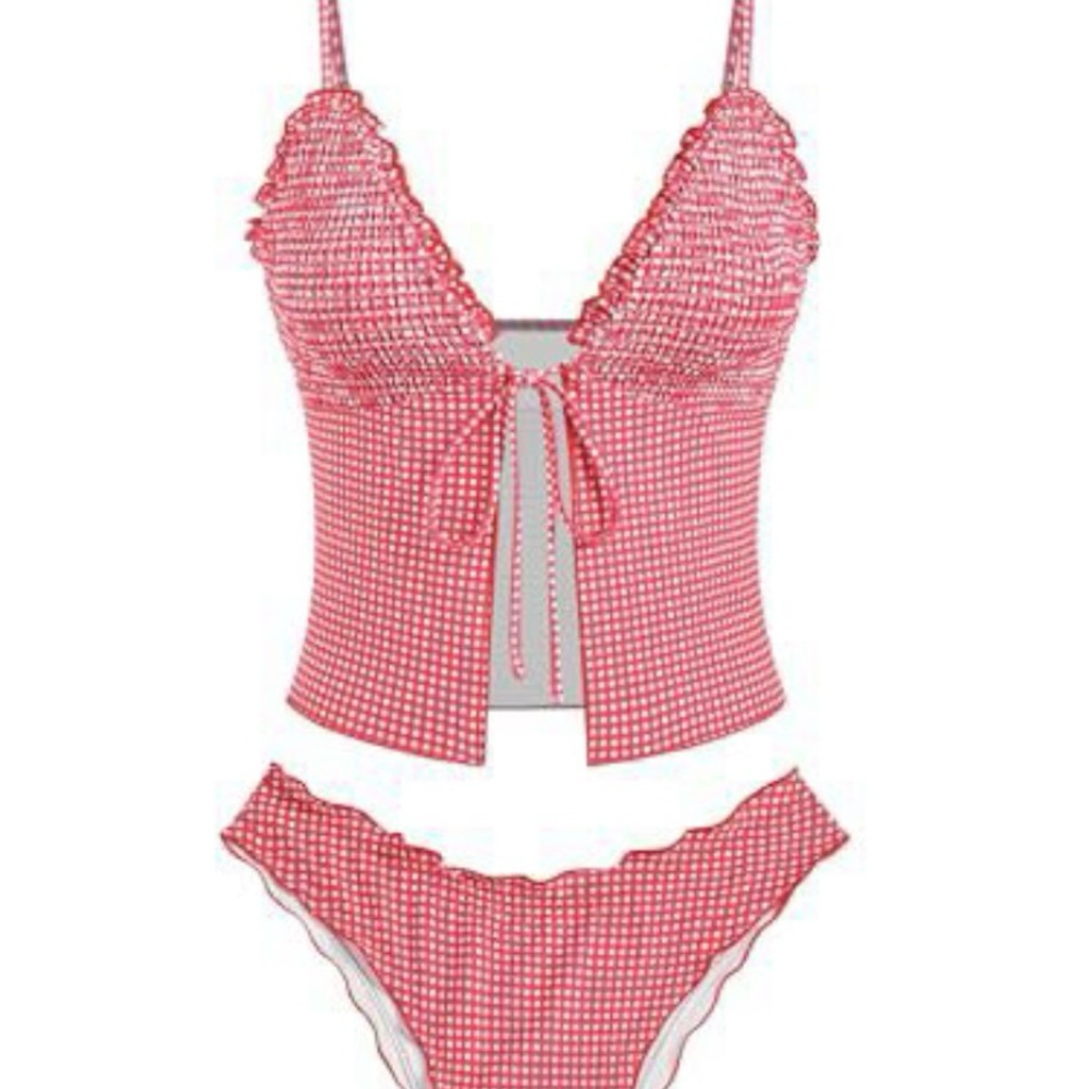 Red Gingham Bikini Set